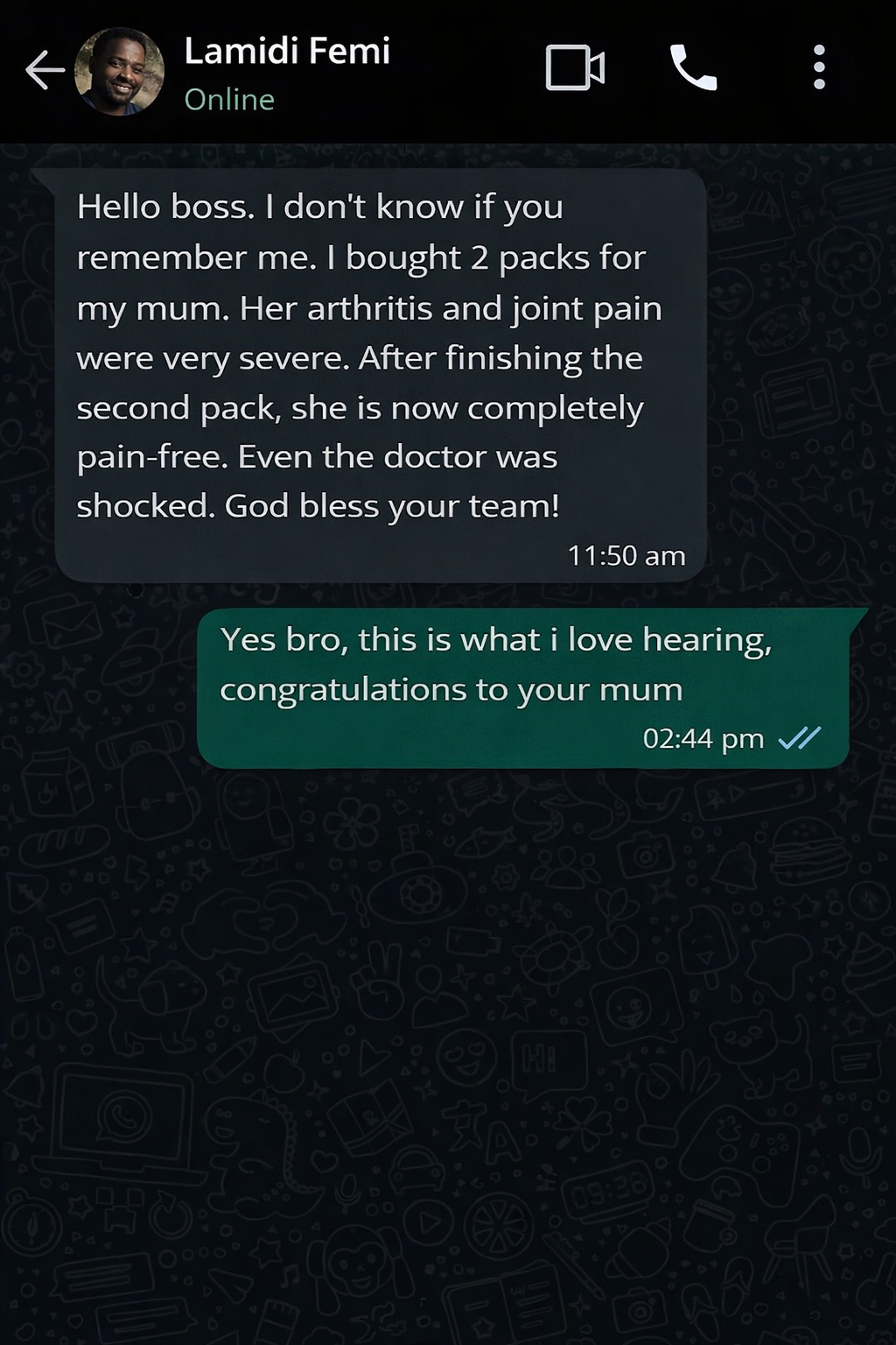 Before and after arthritis treatment 2